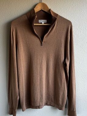 Nordstrom Men’s Brown Quarter-Zip Sweater